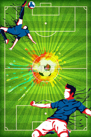 足球海报背景图片_手绘简约激战世界杯足球海报背景