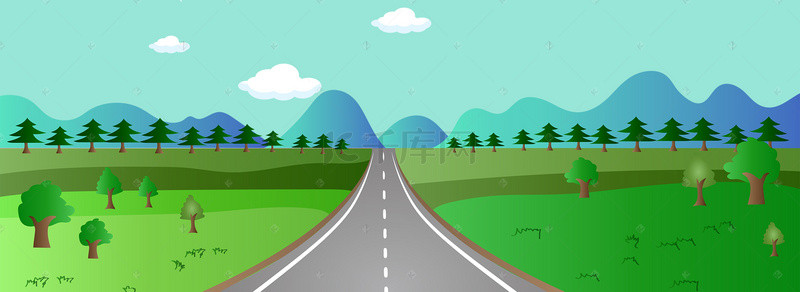 公路背景图片_矢量扁平化手绘透视公路背景