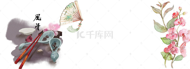 古风中国展板背景图片_古风文艺水墨电商海报banner