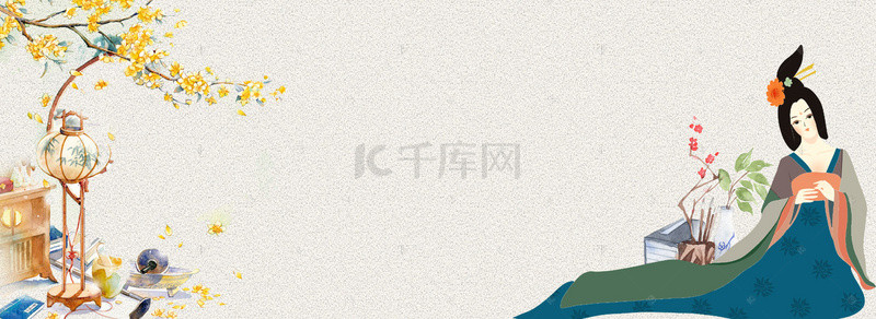中秋嫦娥背景图片_中国风八月桂花中秋嫦娥背景