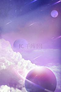 梦幻月球背景图片_简约唯美星空月球创意背景合成