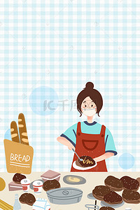 卡通美食背景素材背景图片_烘焙蛋糕背景素材