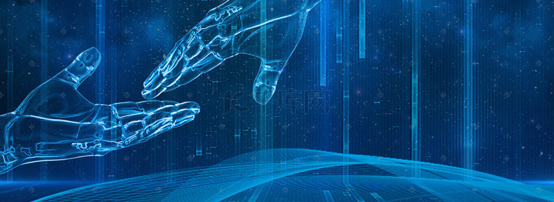 人工智能科技海报背景图片_蓝色人工智能科技banner海报