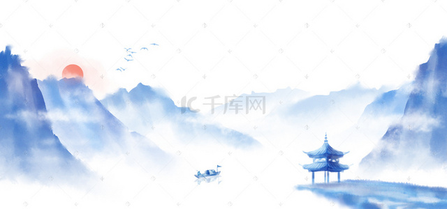 公司背景图片_传统水墨风格企业展板背景