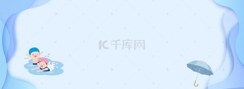 狂暑季旅游背景图片_蓝色旅游夏日促销缤纷夏日banner背景