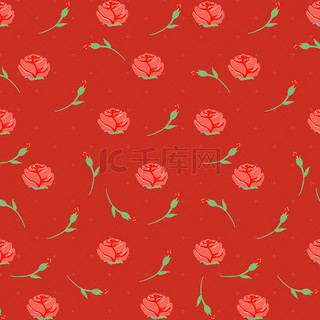 红色玫瑰底纹礼品包装背景