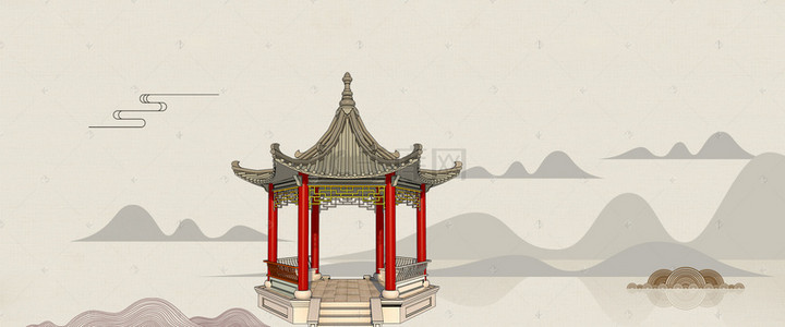 中式背景背景图片_新中国风中式复古房地产