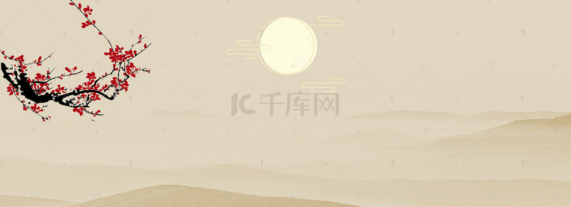 小舟背景图片_水墨画中国风传统海报banner背景