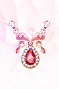 珠宝背景图片_小清新时尚钻石珠宝项链