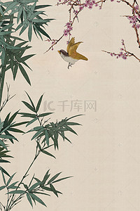 竹子背景图片_梅花竹子国画H5背景