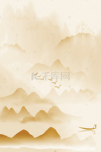 中国水墨素材背景图片_矢量古风水墨江南风景背景
