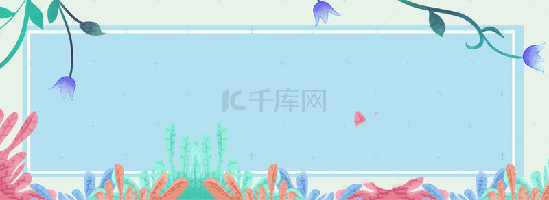 装修模板模板背景图片_简约蓝色创意banner