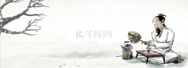 茶背景图片_煮茶淘宝海报背景