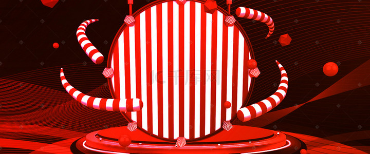红色电商双11背景图片_年中促销电商风红色渐变舞台618背景