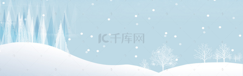 冬季背景图片_冬天雪花简约小清新蓝色背景