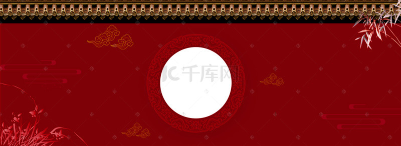 中国红简约风背景图片_红色中国风围墙背景