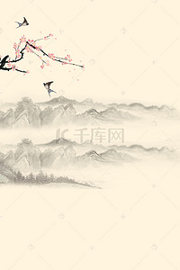 拐杖糖简笔画背景图片_中国风简笔画地产海报背景模板