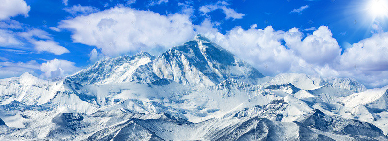 到达巅峰背景图片_清新简约雪山山脉背景