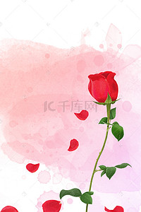手绘质感玫瑰浪漫背景H5背景