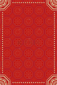 创意海报新年背景图片_红色喜庆边框海报