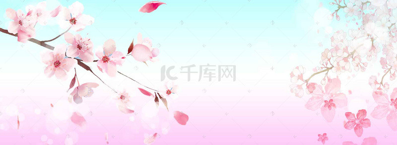 春季广告设计背景图片_桃花节文艺小清新粉banner