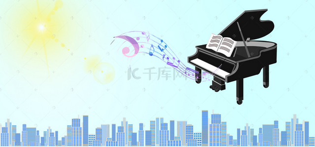 海报音乐招生背景图片_音乐梦想钢琴培训背景模板