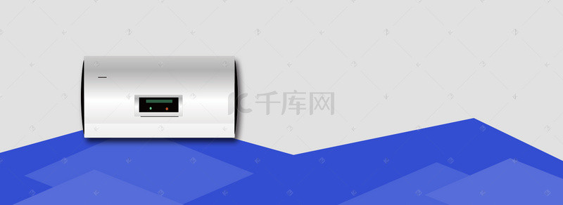 海报卫浴背景图片_简约浴霸促销季几何蓝色banner