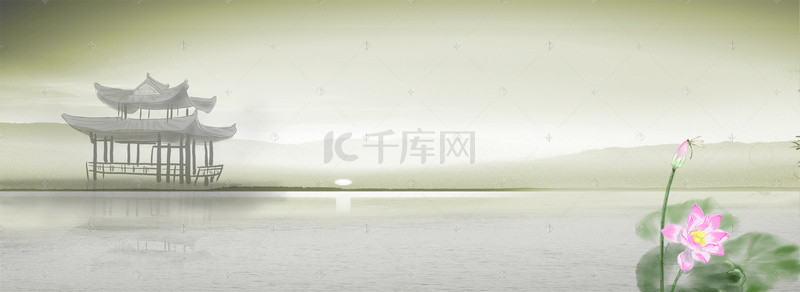 中国风海报背景图片_江南水乡中国风海报背景banner