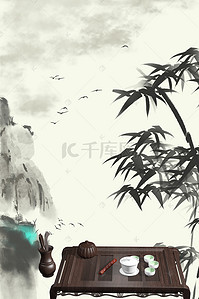 茶韵背景图片_茶魂茶文化宣传海报背景