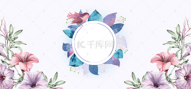 淘宝内衣大促花朵浪漫banner