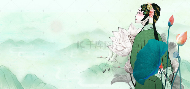 文艺背景图片_文艺中国风戏曲人生banner