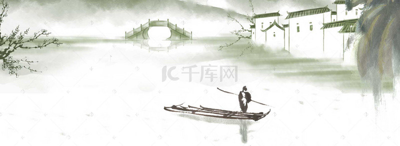 海报模板中国风背景图片_梦里水乡中国风高清背景