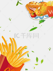 营养设计背景图片_美味营养美食薯条海报设计背景模板