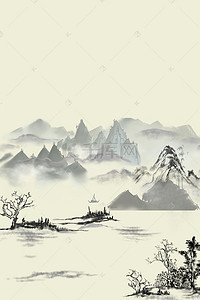 山水背景图片_简约中国风设计背景