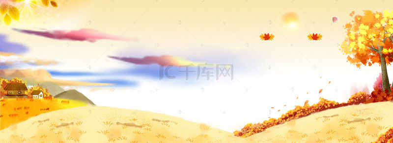 你好九月背景图片_你好九月卡通插画banner