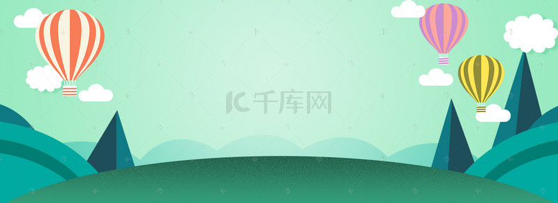 卡通手绘科技背景图片_共建美好家园卡通手绘绿色banner