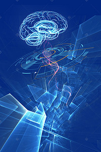 电子智能科技背景图片_大脑智能科技商务广告图
