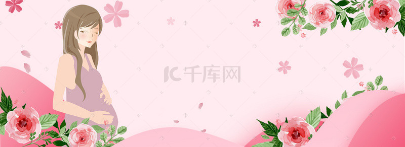粉色淘宝海报背景图片_母亲节512唯美手绘花淘宝海报背景
