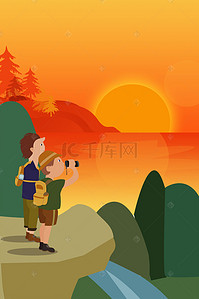 探险卡通背景图片_奇幻森林探险设计
