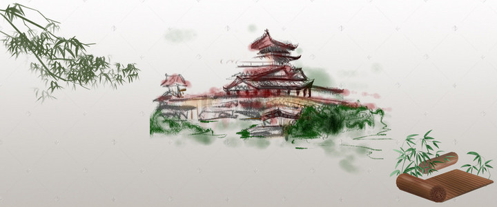 墙画背景图片_中国风传统古典画