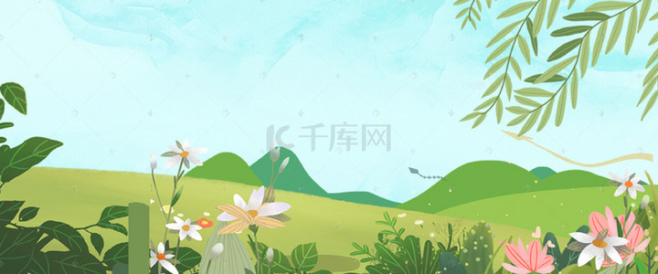 新春创意春季banner海报背景