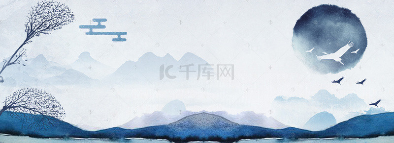 中国二十四节气背景图片_淘宝电商二十四节气霜降中国风海报背景