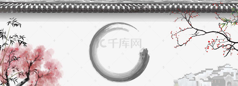 复古墨水背景背景图片_徽派建筑中国风瓦片背景