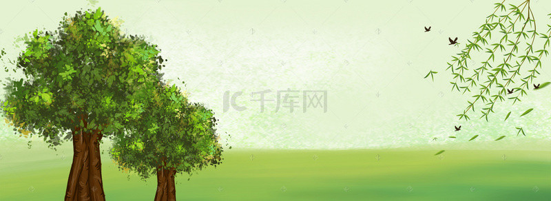 植树节绿色卡通banner