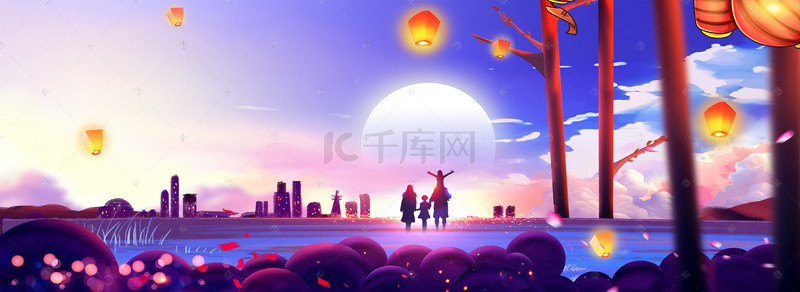 月球背景图片_中秋团圆海报背景banner