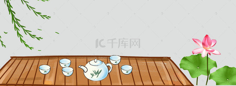 茶具茶文化古风海报背景