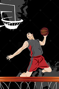 篮球比赛背景素材背景图片_黑色激情篮球比赛PSD分层H5背景素材