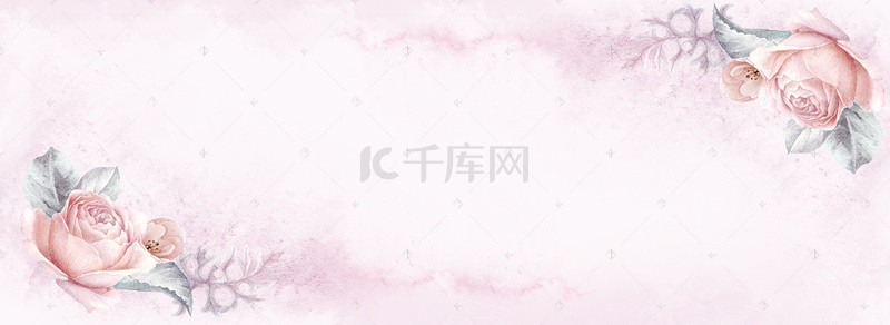 手绘花背景banner