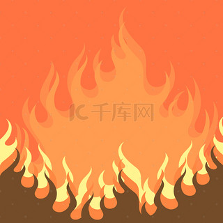 质感背景图片_卡通手绘质感火焰烧烤店铺背景素材