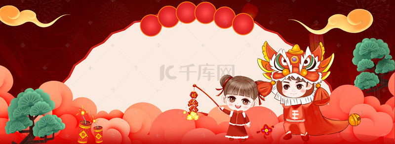 过年海报背景图片_淘宝天猫春节放假通知中国风背景